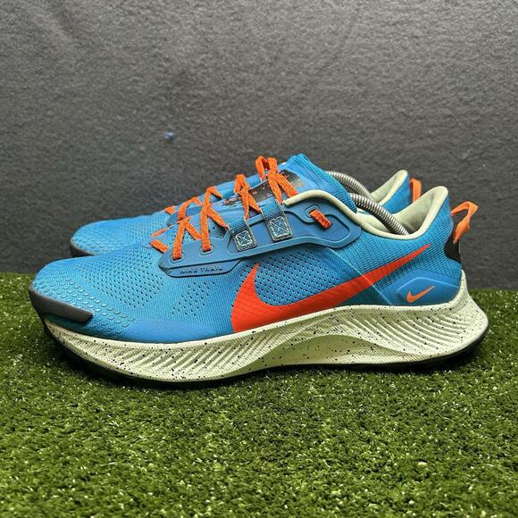 Size 12-Nike Pegasus Trail 3 'Laser Blue Habanero Red' (Mens) - Picture 1 of 9